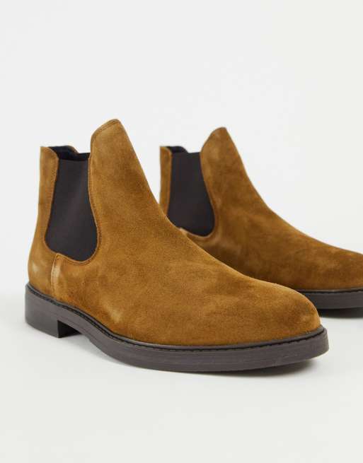 Chelsea boots homme daim marron hot sale