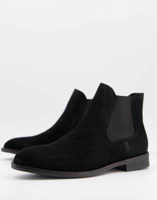 bottines en daim noir homme