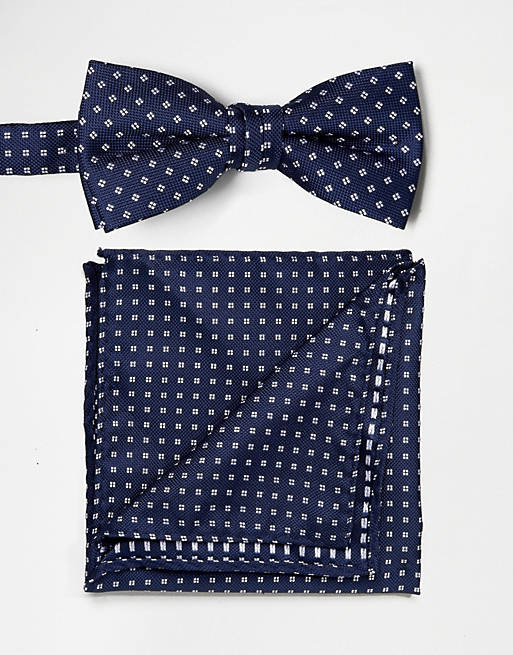 Selected Homme Bow Tie & Pocket Square Set