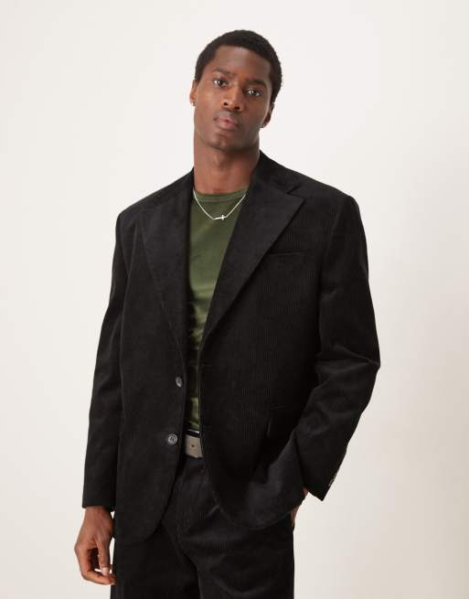 Selected Homme – Bowie – Cord-Anzugjacke in Schwarz mit normalem Schnitt