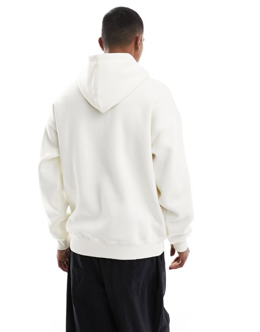 Selected Homme Boxy Fit Oversize Kapuzenpullover in WollweiB