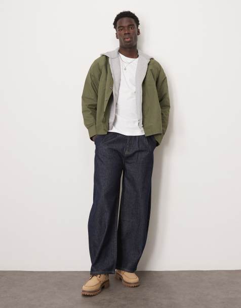 Selected Homme boxy overshirt in green with pocket - view 1
