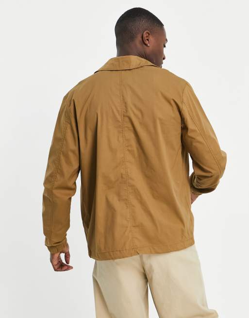 Selected Homme – Brązowa bawełniana kurtka typu coach bawełny ripstop – BROWN, 2 z 4
