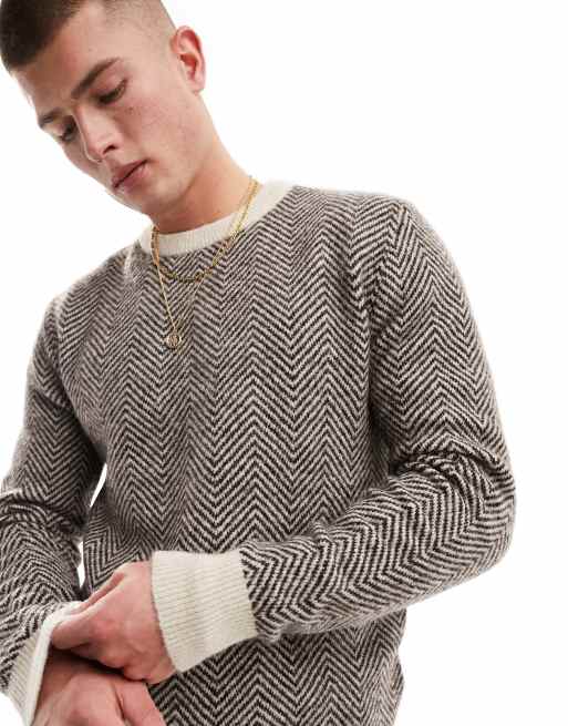 Selected Homme – Brązowy dzianinowy sweter z wełny alpaki 