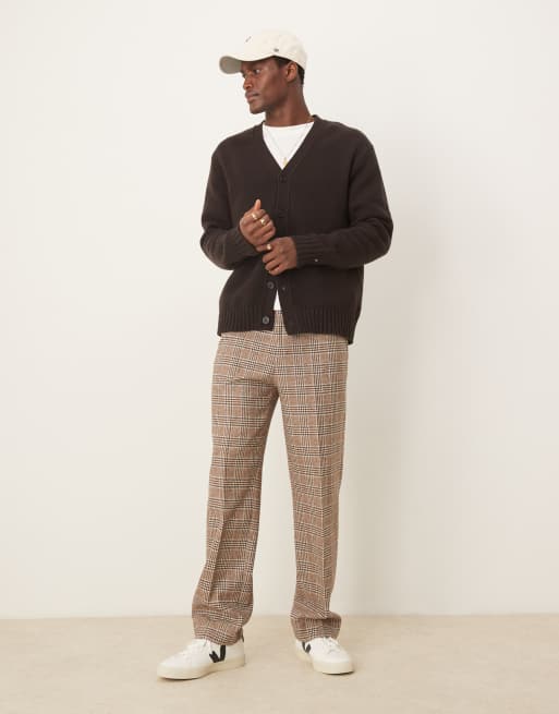 Selected Homme – Brązowy kardigan oversize z domieszką wełny, 4 z 4