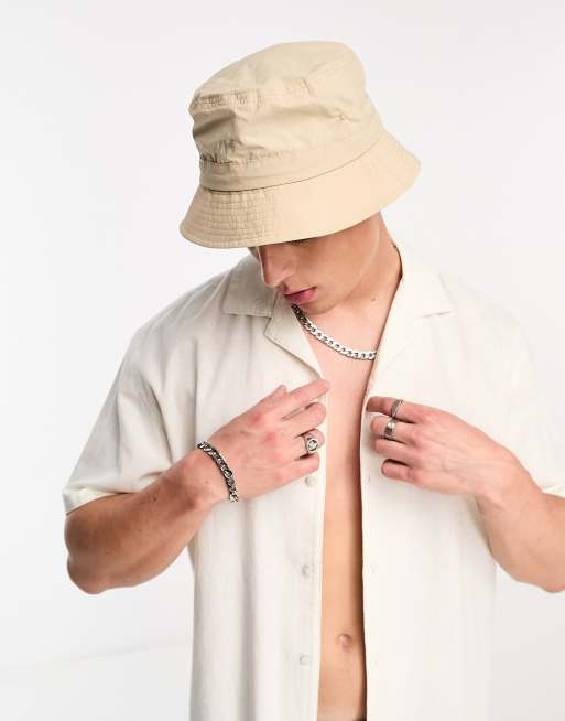 Bucket Hat Mens Beige