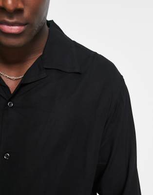 Camicia a maniche lunghe nera con rever-Nero - Selected Homme Camicia donna  - immagine2