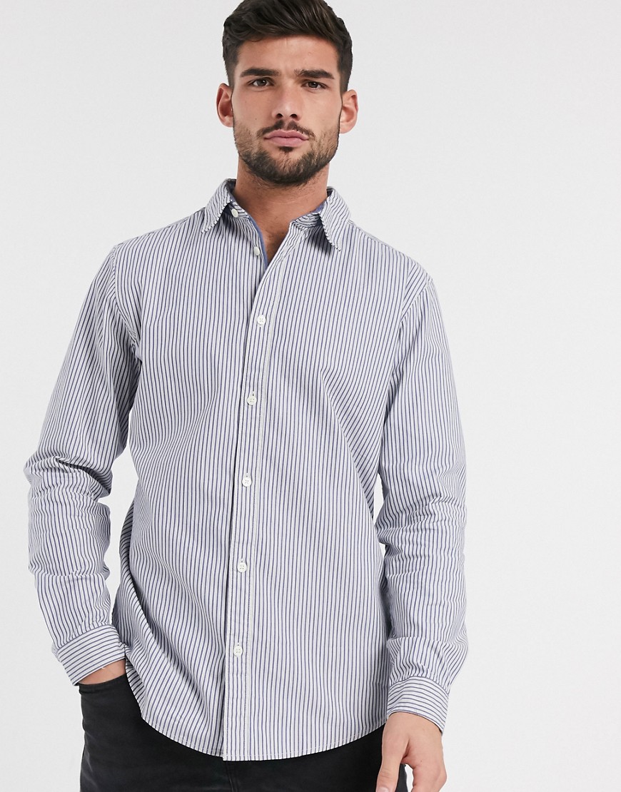 Selected Homme - Camicia a righine blu