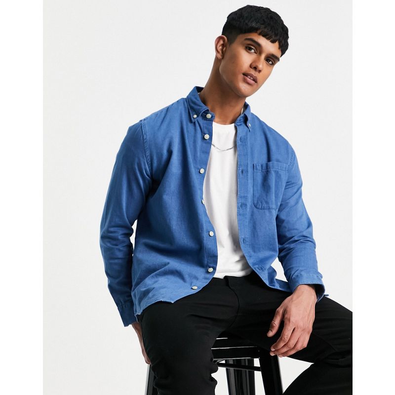WwNf7 Camicie Selected Homme - Camicia di jeans blu medio