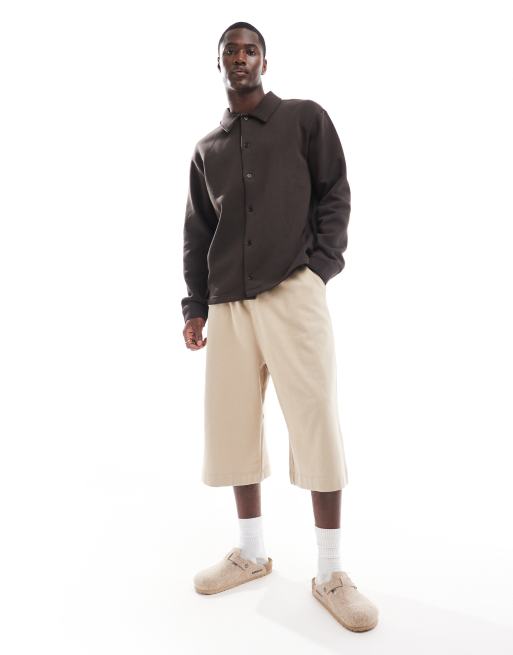 Selected Homme - Camicia in jersey oversize marrone