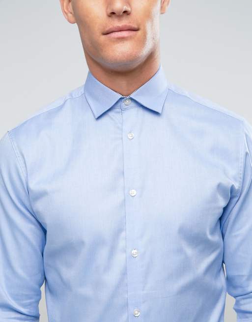 Selected Homme - Camicia slim elegante azzurra facile da stirare, 2 di 4