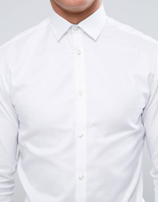 Selected Homme - Camicia slim elegante bianca facile da stirare