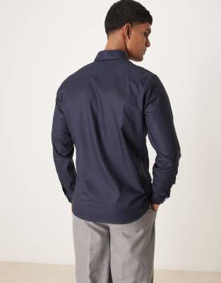 Camicia slim elegante blu navy facile da stirare - Selected Homme Camicia donna  - immagine3