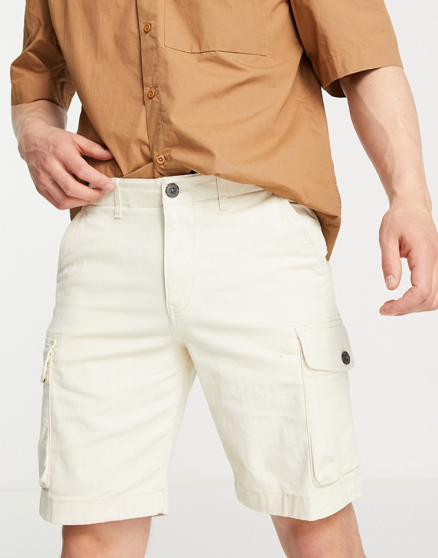 Selected Homme cargo short in off white