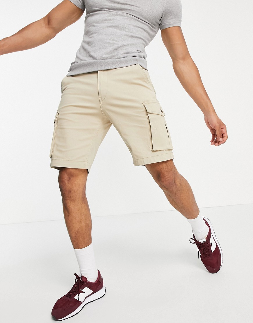 Selected Homme cargo short in stone-Neutral