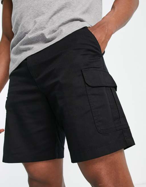 Selected Homme cargo shorts in black ASOS