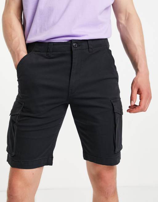 Selected Homme cargo shorts in black ASOS