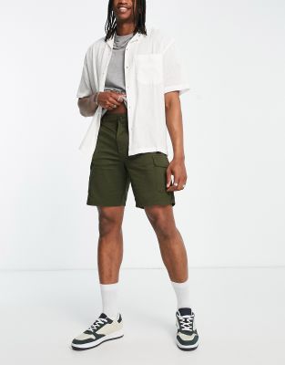 Selected Homme cargo shorts in khaki green | ASOS