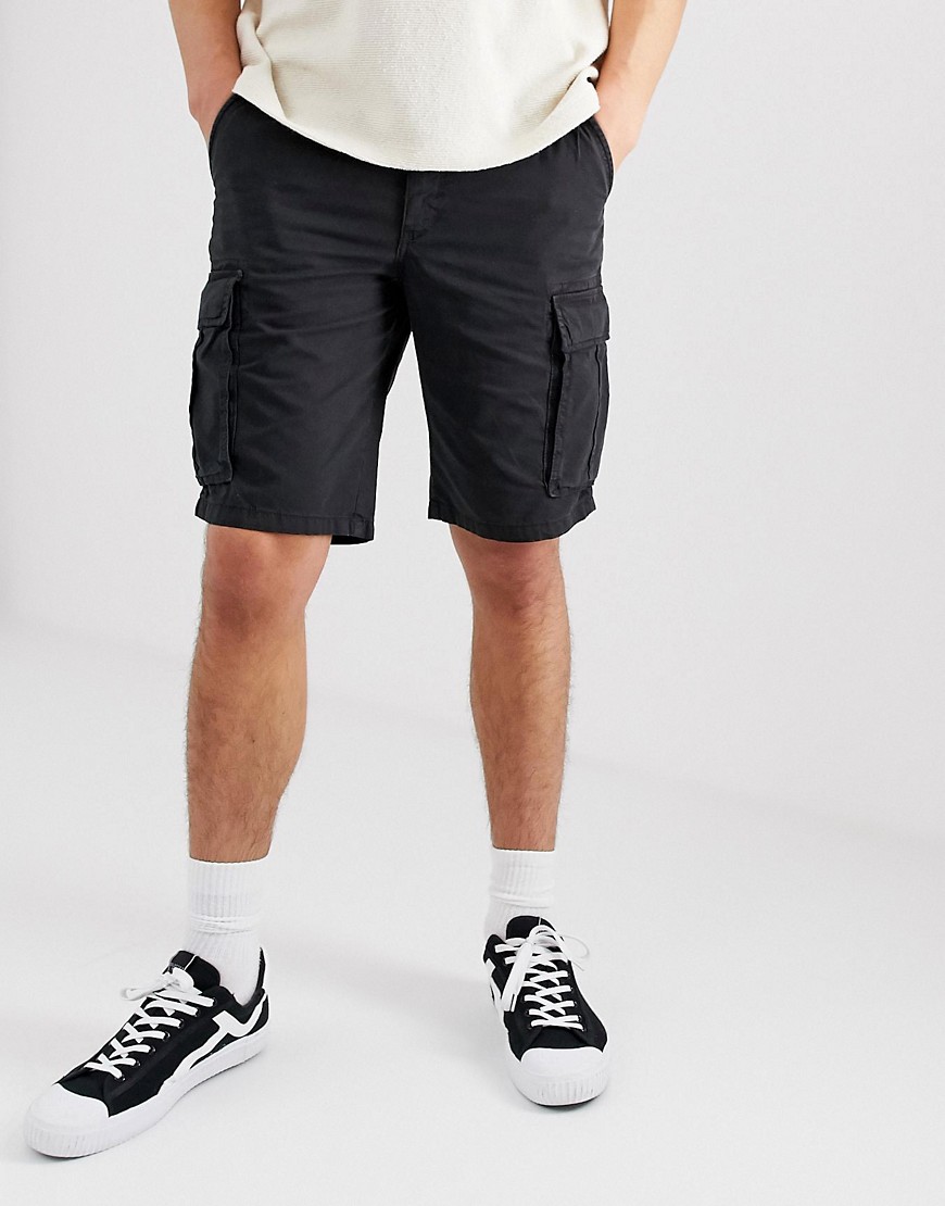 Selected Homme cargo shorts in regular fit-Black