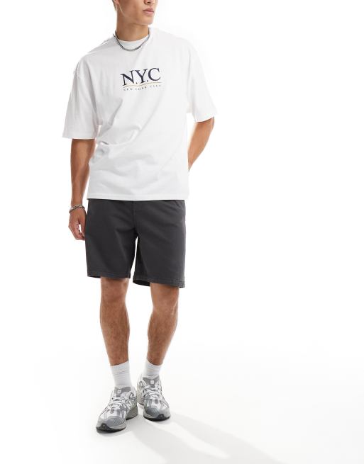 Selected Homme – Carpenter-Shorts in Dunkelgrau mit lockerem Schnitt