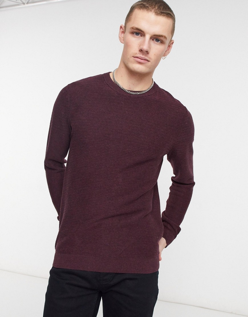 Selected Homme Charlton crew neck sweater-Red