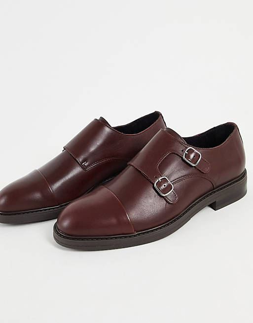 Chaussures derby en cuir avec détails richelieu Cuir ASOS pour homme en coloris Noir Homme Chaussures Chaussures à enfiler Chaussures à boucles 