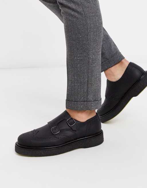 Selected Homme Chaussures derby chunky en cuir Noir ASOS