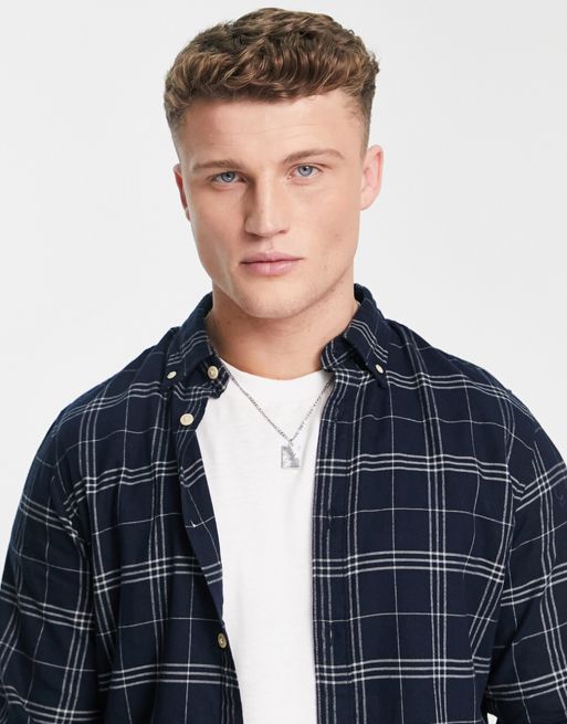 Selected Homme check flannel shirt in blue