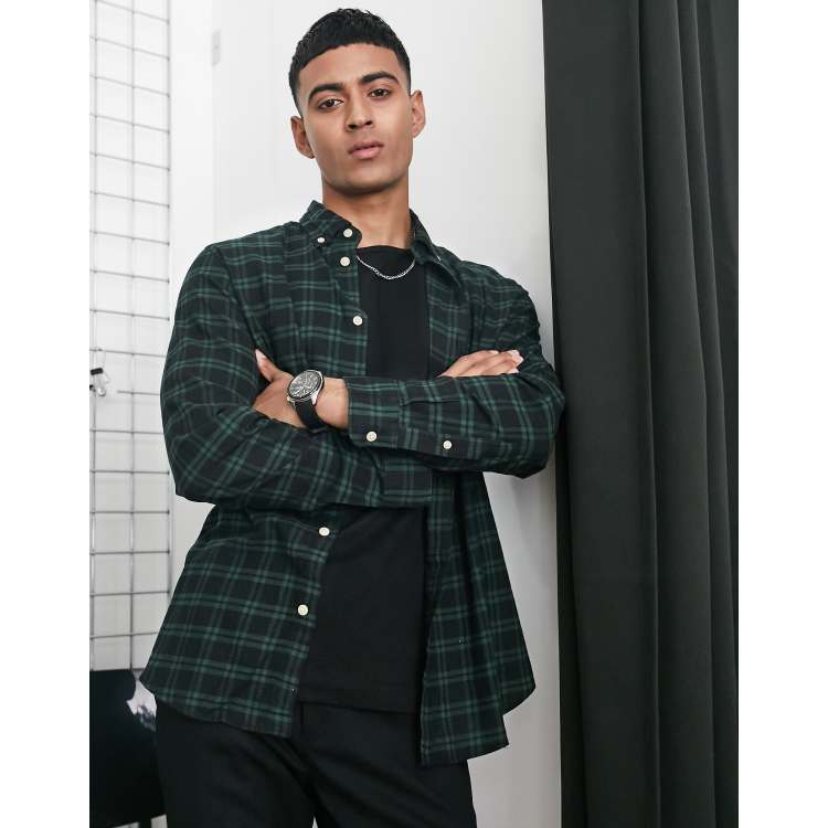 Shirts  Cyrillus Mens Classic Fit Check Flannel Shirt Green — Chico Spans