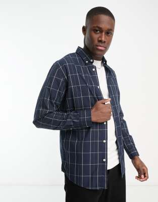 Selected Homme check shirt in navy | ASOS