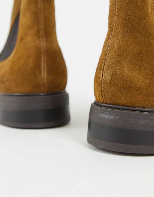 Selected Homme chelsea boot in brown suede