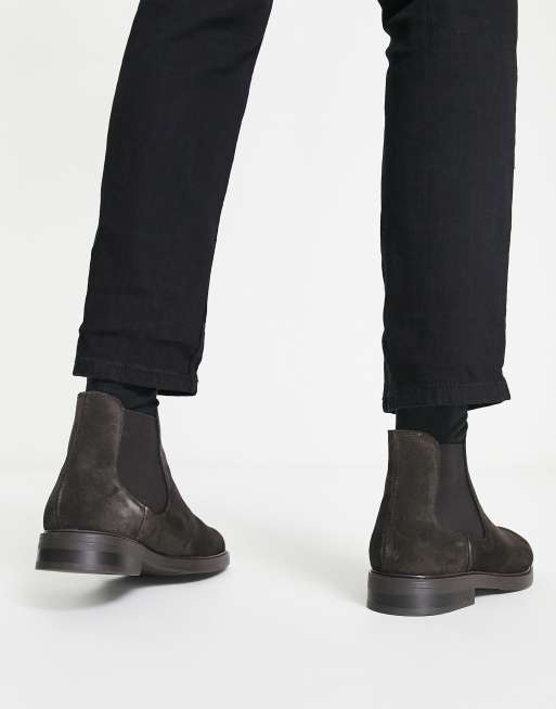 Selected Homme chelsea boots in brown suede ASOS