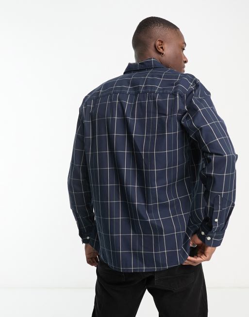 Chemise Homme J Crew à Carreaux Bleu Noir Slim Taille XL - Occasion Très Bon état