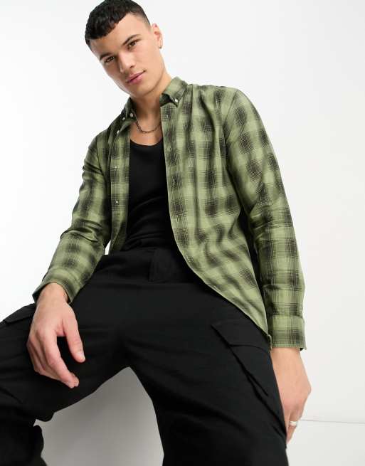 Chemise a discount carreaux verte homme