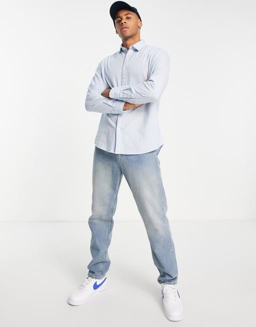 Selected Homme - Chemise à manches longues en lin mélangé - Bleu, 4 de 4