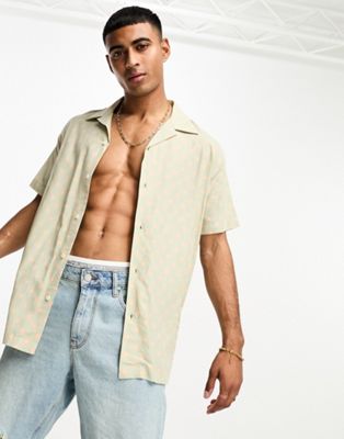 Selected Homme revere collar shirt in sage - ASOS Price Checker