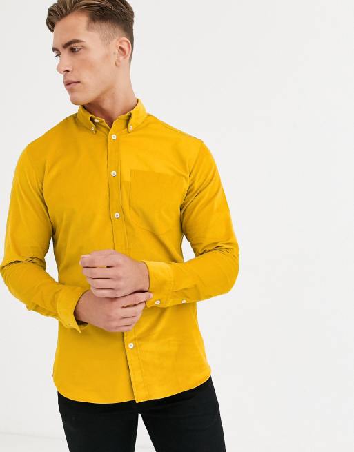 Chemise deals jaune homme