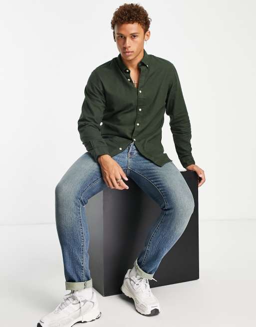 Chemise homme vert discount sapin