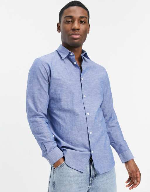 Selected Homme - Chemise en lin - Bleu clair | ASOS