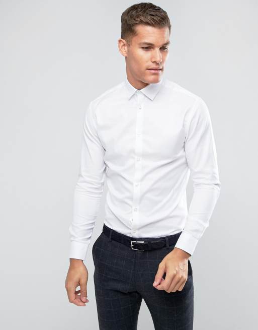 Selected Homme Chemise habill e ajust e facile repasser Blanc