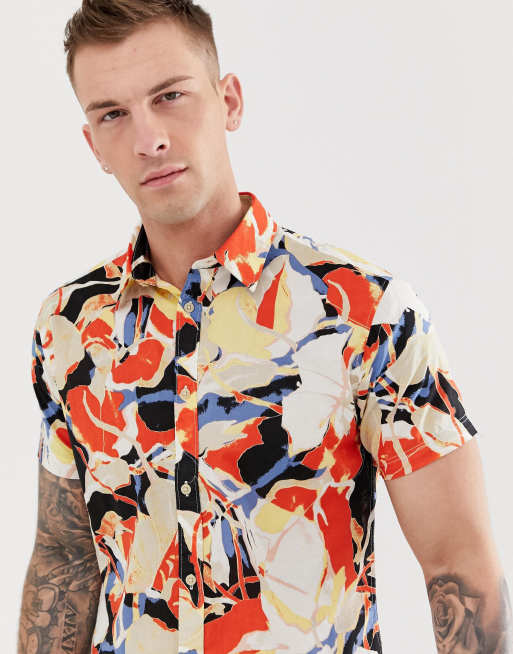 Selected Homme Chemise manches courtes imprim multicolore