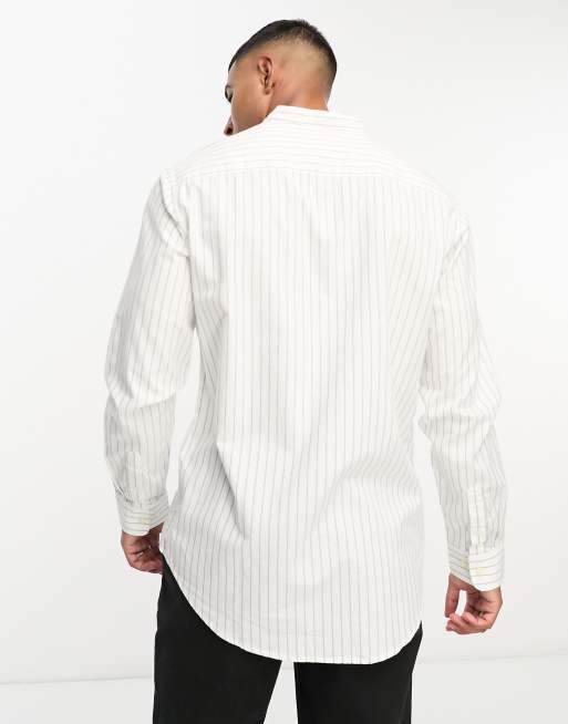 Selected Homme Chemise ray e col grand p re Blanc cass ASOS