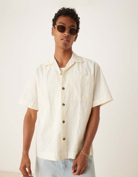 Selected Homme - Chemise texturée à motif - Crème - view 1