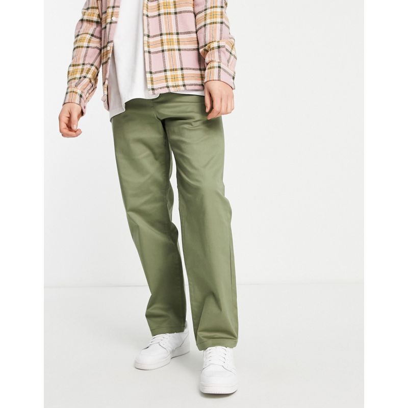 Chino Pantaloni e chino Selected Homme - Chino ampi in cotone organico verde kaki
