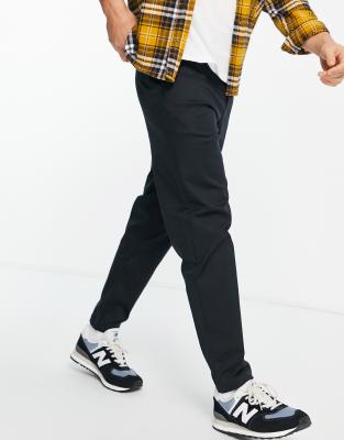 Selected Homme cotton blend chinos in slim tapered fit in black - BLACK - ASOS Price Checker