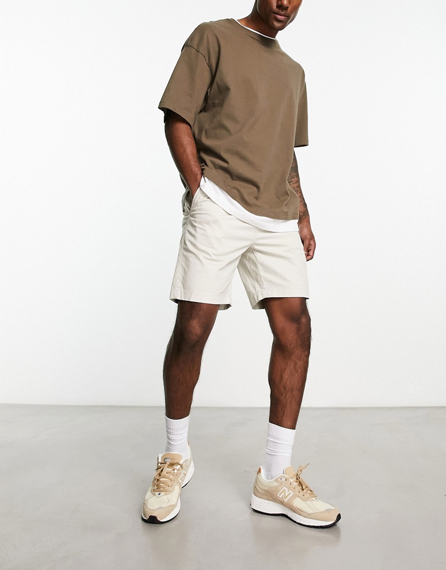 selected homme chino short in beige-neutral