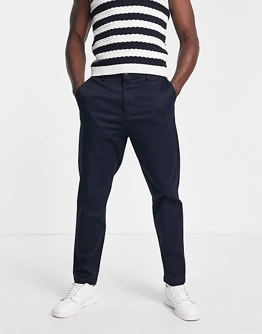 Selected Homme chinos in slim tapered fit in navy