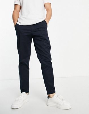 Shop Selected Homme Chinos In Slim Tapered Fit In Navy
