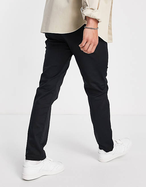 Selected Homme chinos in straight fit in black | ASOS