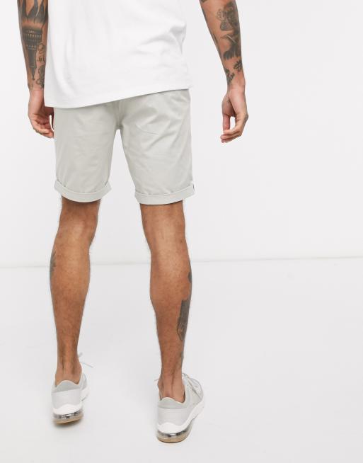 Selected Homme - Chinoshort ban katoen in stone , 2 van 4